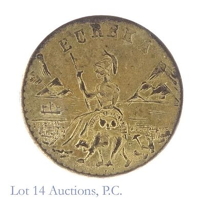 1885 US Rnd Calif. 1/2 Gold Charm. 1885 United States round California gold half dollar gold 