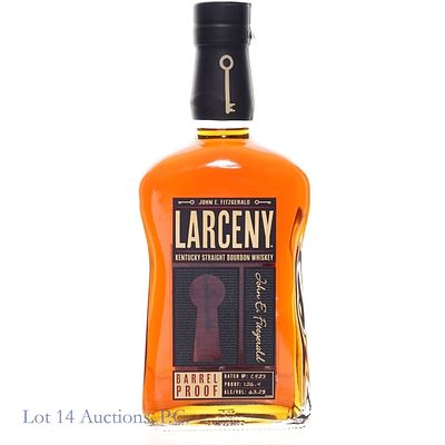 Larceny Barrel Proof Bourbon (C923). Larceny Barrel Proof Bourbon, 126.4 Proof, 750 ml, Batch #C923.