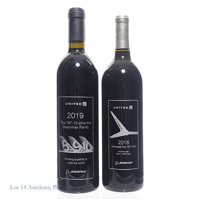United Airlines Boeing 2018 737 & 2019 787 Wines. 2018 United Airlines Boeing Delivered First 