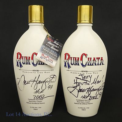 Dan Hampton Signed RumChata Bottles (2). Two bottles of RumChata, 13.75% ABV, 750ml each. Both 