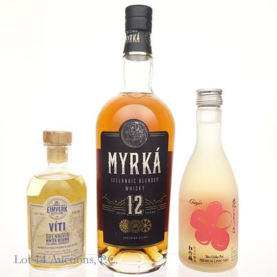 International Liquors (Myrka Whisky + 2). Three bottles from across the globe. The first is a 