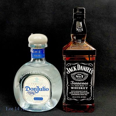 Don Julio Blanco & Jack Daniel's Old No 7. Two bottles included in this lot. The first is a 