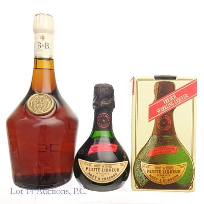 B&B DOM Liqueur & Moet & Chandon Petite Liqueur. Two bottles in this lot. The first is a bottle 