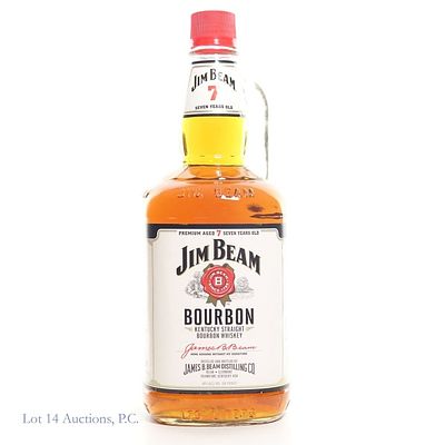 Jim Beam 7 Year Bourbon (1.75L). Jim Beam 7 Year Kentucky Straight Bourbon Whiskey in a glass 