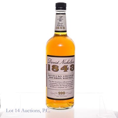 David Nicholson 1843 Ky. Bourbon 1 Liter. David Nicholson 1843 Kentucky Straight Bourbon Whiskey 