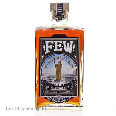 FEW (F.E.W.) 10th Anniversary Bourbon Whiskey. FEW / F.E.W. 10th Anniversary Four Grain Bourbon 