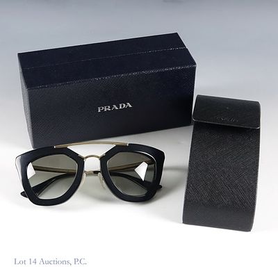Prada Cinema Black & Gold Sunglasses (SPR09Q). Pair of Prada cinema black and gold sunglasses. 