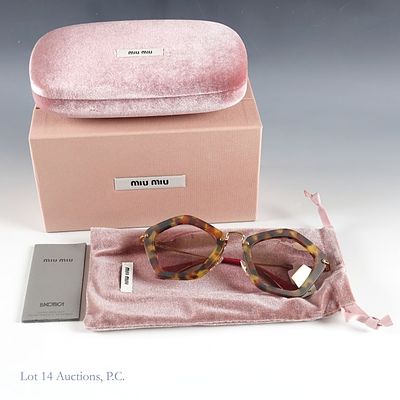 Miu Miu Pentagonal Sunglasses (SMU060) - NEW?. Miu Miu pentagonal tortoise shell sunglasses. 