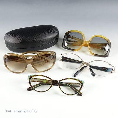 Designer Eyeglass Frames & Sunglasses (4 Pairs). Collection of 4 pairs of designer eyeglass 