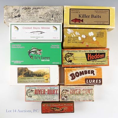 Vintage Fishing Lures in Original Boxes (10). Ten (10) vintage fishing lures in original boxes - 