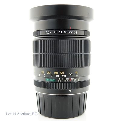 Mamiya N 150mm f/4.5 L Lens. Mamiya N 150mm f/4.5 L lens. Rear lens cap included. See photos for 