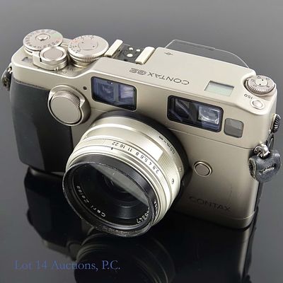 Contax G2 35mm Film Autofocus Camera With Lens. Contax G2 35mm film autofocus camera, titanium 