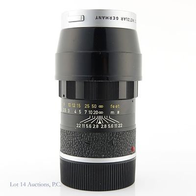 Leica Leitz Wetzlar Elmarit-M 90mm F/2.8 Lens. Leica Leitz Wetzlar Elmarit - M 90mm f/2.8 lens. 