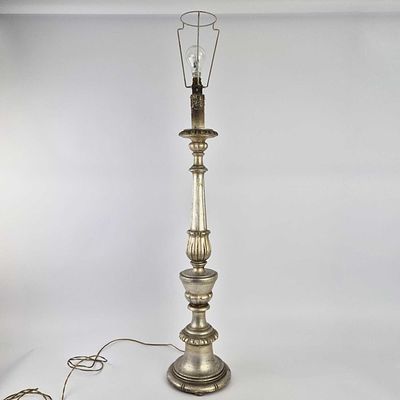 SILVERED TABLE LAMP traditional style 87 cm h untested