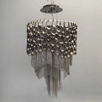 LIBRA VENUS NICKEL CIRCULAR CHANDELIER. approx. sold as seen.