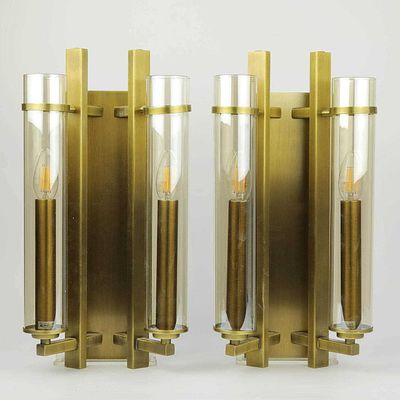 R V ASTLEY LOUIS WALL LIGHTS, A PAIR. (2). sold as seen.
