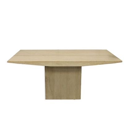 RECTANGULAR TRAVERTINE DINING TABLE 75cm H x 100cm W x 70cm D.