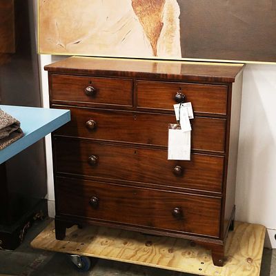 WILLIAM IV MAHOGANY CHEST circa 1835, of five drawers with goncalo alves knob handles, 94cm H x 