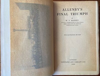 Allenby's Final Triumph. מאת: W. T. Massey. לונדון, 1920. ספר היסטורי המתעד את המערכה הצבאית של 
