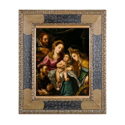 Sebastiano Folli (Siena 1569 - 1621) - Sebastiano Folli (Siena 1569 - 1621) Sacra famiglia con i 