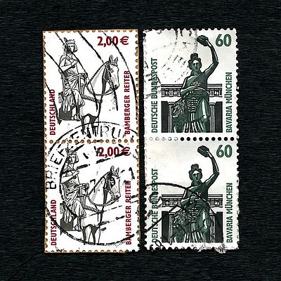 A Group of Four German Stamps, Including Used Germany Scott #2209 and Unused Bavaria München Stamps
