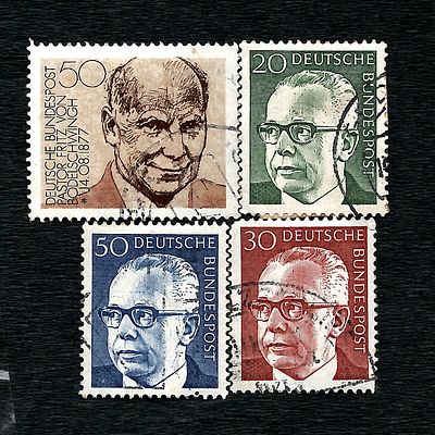 A Group of German Stamps from the Deutsche Bundespost, Including the Gustav Heinemann and 