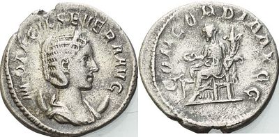 Antoninianus – Otacilia Severa (AD 244–249). Obverse: Diademed and draped bust of Otacilia 