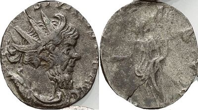 Antoninianus – Postumus (AD 260–269). Obverse: Radiate, draped and cuirassed bust of Postumus 