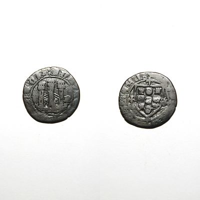 Ceitil 09.02 – D. Afonso V (1438–1481) – Portugal. Towers with three arrow-shaped merlons. Mint 