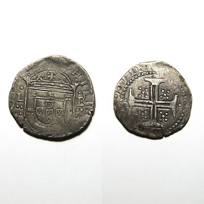 Tost&atilde;o – D. Filipe III (1621–1640) – Portugal. Lisbon – “PORTVGALI” variant 
AG 13.02 
Obverse 