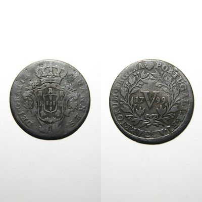 V R&eacute;is 02.04 – D. Maria I (1786–1799) – Portugal. AG 02.04 – 1799 
Metal: Copper 
Diameter: 30 