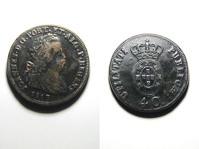 Pataco 09.03 - D. Jo&atilde;o Pr&iacute;ncipe Regente (1799-1816). AG 09.03 - 1813 
Metal: Bronze
Di&acirc;metro: 36 