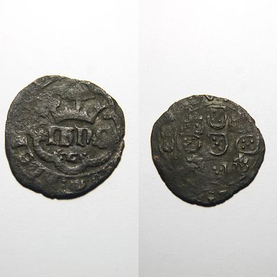Real Preto 01.01 - D. Jo&atilde;o I (1385-1433). L - Lisboa AG 01.01 - IHNS... / ...ADIVTORIVM... 