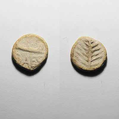 Sextante de Baesuris (Castro Marim) - Hisp&acirc;nia Antiga - S&eacute;c. I a.C. AG 01.02 
Material: Chumbo 