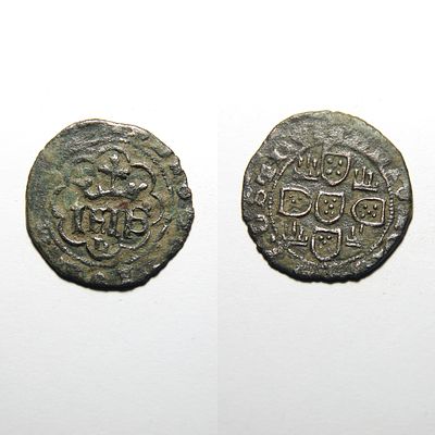 Real Preto 01.01 - D. Jo&atilde;o I (1385-1433). L - Lisboa AG 01.04 - ADIVTORIVM / ADIVTORIVM 
Metal: 