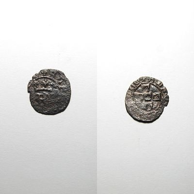 Meio Real Preto 02.02 - D. Afonso V (1438-1481). AG 02.02 
Legenda: ALFQ ... / ALFQ 
Metal: 