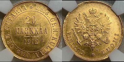 20 марок 1912 S MS63 NRG. Комиссия - 8%. Яркий штемпельный блеск.