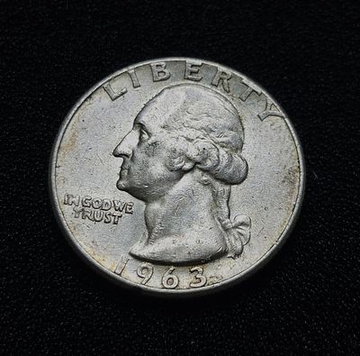 ארה"ב מטבע מכסף בעריך רבע דולר משנת 1963