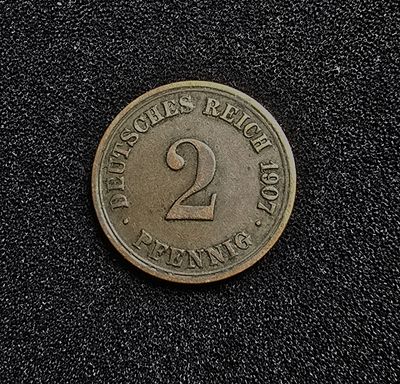 גרמניה מטבע 2 פנינג משנת 1907