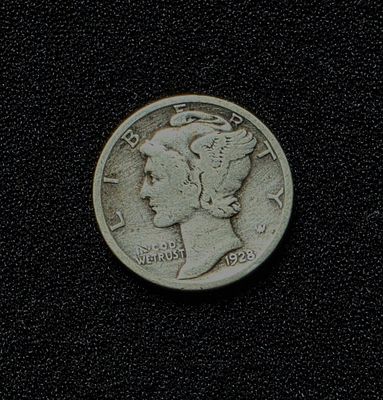 ארה"ב מטבע מכסף בעריך 1 דיים מרקיורי משנת 1928 במצב מעולה