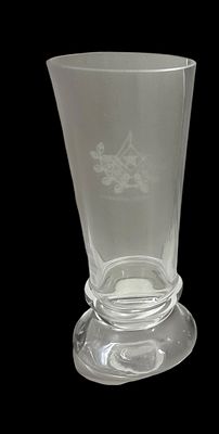 כוס בירה עם מוטיב הבונים החופשיים זכוכית הבונה החופשית, 15/6.5 ס"מ