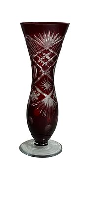 אגרטל מעצבים בצורת מחוך. בקריסטל בוהמי חתוך 20/7 ס"מ