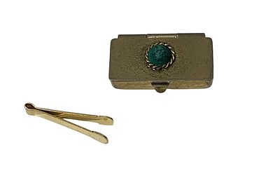 קופסת גלולות משובצת אבן טבעית, תוצרת ישראל,