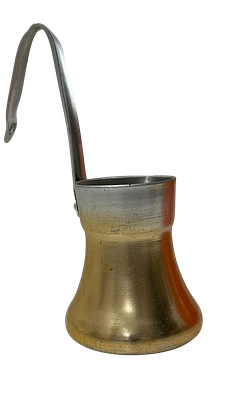 סירת רוטב פליז וינטג' או מיכל/מזיגה חלב חם, 10/9 ס"מ