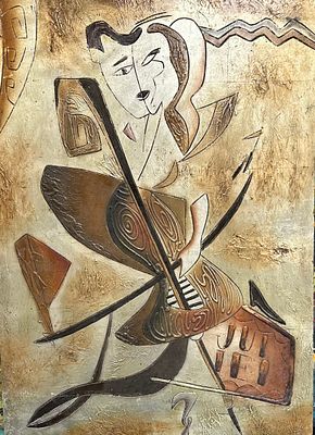 ציור אומנותי על עץ