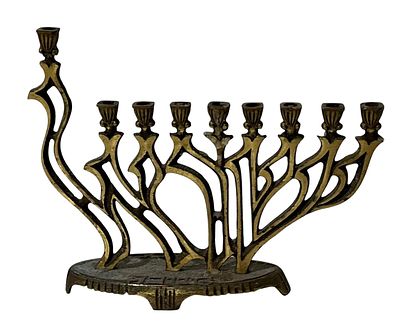 וינטג' יודאיקה עברית מנורת חנוכה חנוכייה יהדות ישראל ירושלים יהדות וינטג', 20/24/6 ס"מ