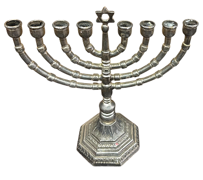 פמוט חנוכייה לחנוכה, חסר השמח, 24/23/10 ס"מ