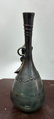 אגרטל זכוכית דקורטיבי מצופה כסף, 23/8 ס"מ