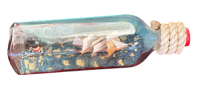 ספינה בתוך בקבוק – עבודת יד אומנותית
דגם של ספינת מפרשים בעלת שלושה תורנים, עשוי בעבודת יד בתוך 