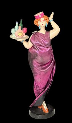 פסלון מלצרית וינטג’ הומוריסטי
פסלון מקסים של מלצרית בעיצוב ססגוני, מחזיקה מגש עם בקבוקים 